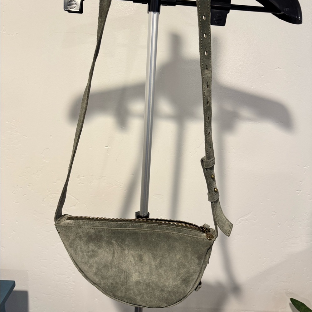 The Sak Sage Green Suede Crossbody Bag